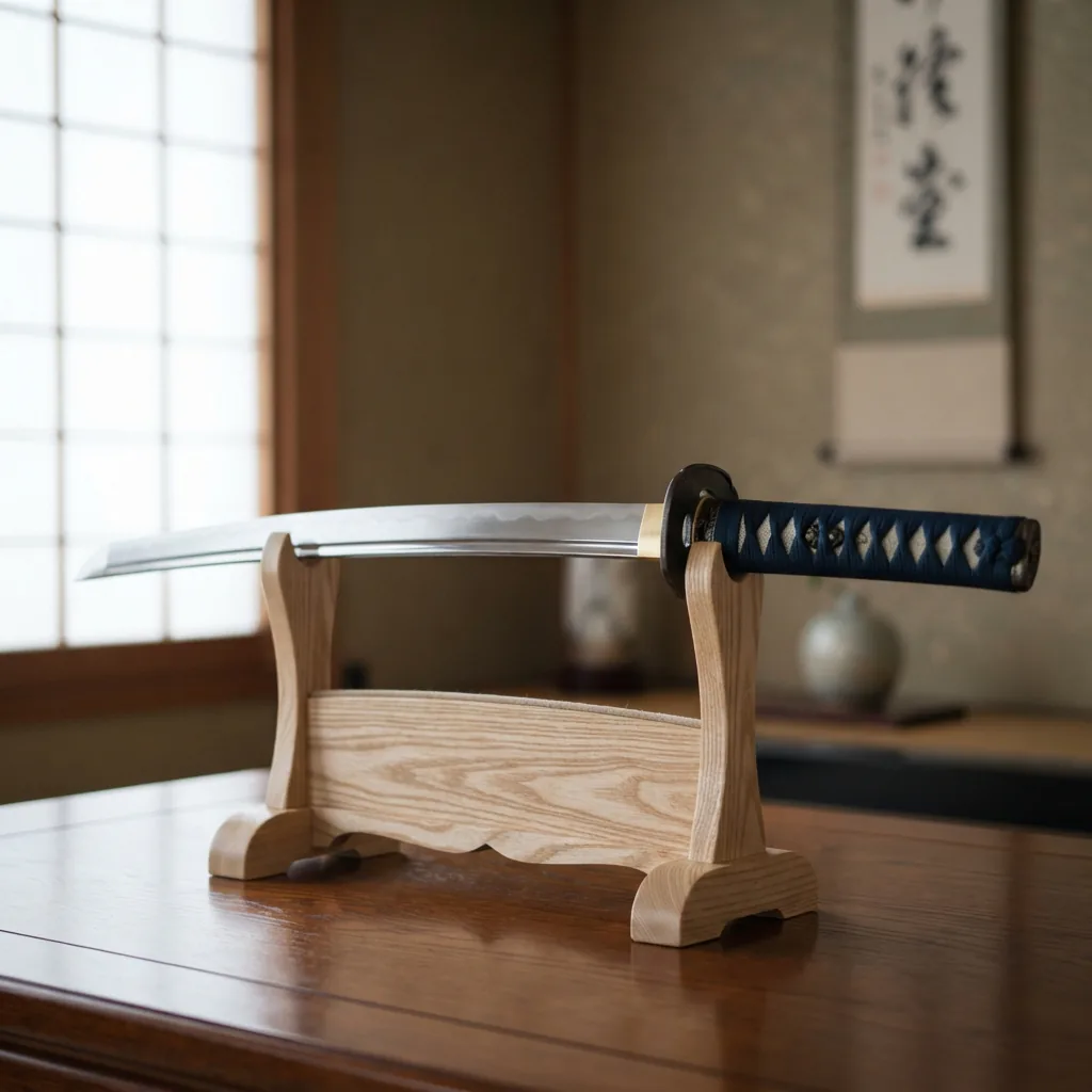 A traditional-style Honshu katana with a polished blade and cord-wrapped handle, representing classic design.