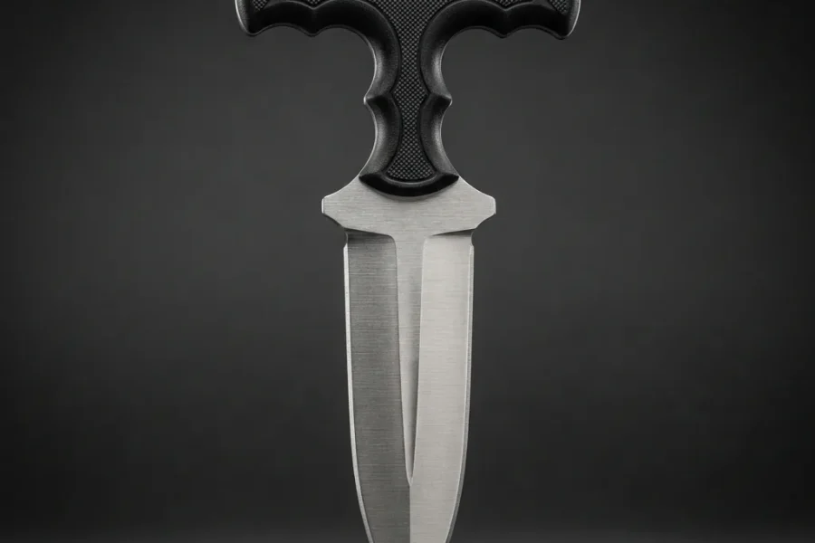 A large Honshu push dagger with a wide stainless steel blade and ergonomic handle.